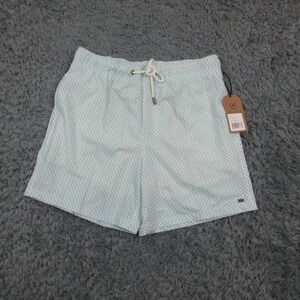 HARMONQLO Swim Shorts Mens Medium White Blue Chevron Quick Dry Trunks 30x6* NWTT